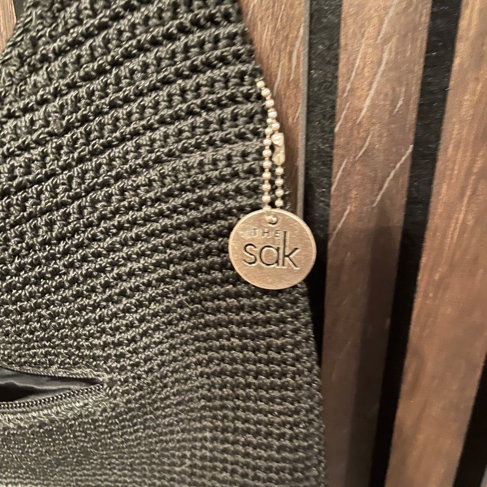 Vintage - THE SAK - Crochet Purse - Black w. Silver Accents - Picture 5 of 8
